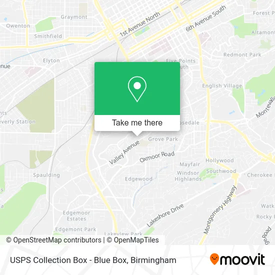 Mapa de USPS Collection Box - Blue Box