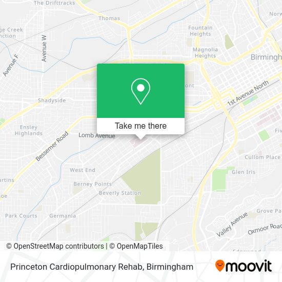Princeton Cardiopulmonary Rehab map