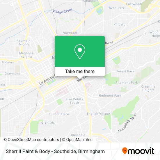 Mapa de Sherrill Paint & Body - Southside