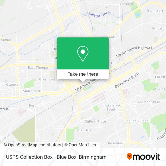 USPS Collection Box - Blue Box map
