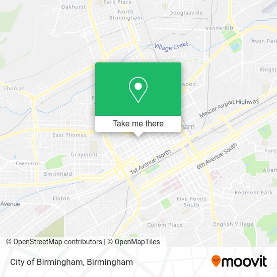 City of Birmingham map