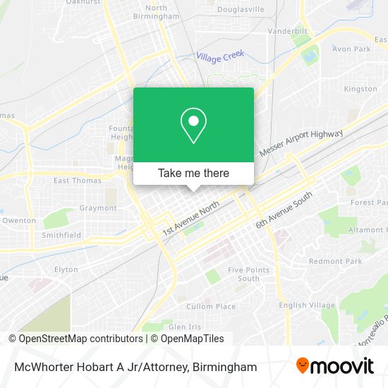 Mapa de McWhorter Hobart A Jr/Attorney
