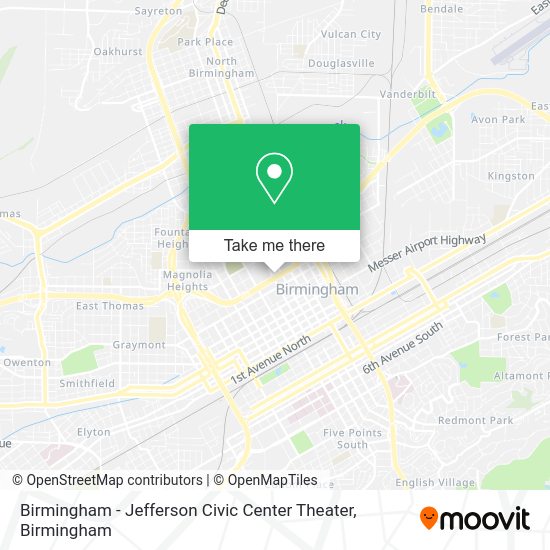 Birmingham - Jefferson Civic Center Theater map