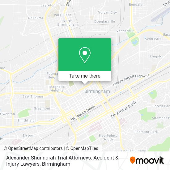 Mapa de Alexander Shunnarah Trial Attorneys: Accident & Injury Lawyers