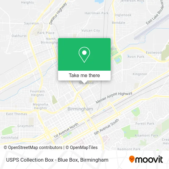 Mapa de USPS Collection Box - Blue Box