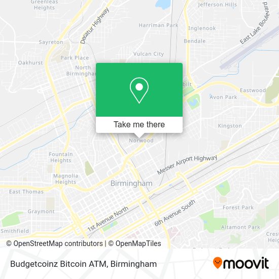 Mapa de Budgetcoinz Bitcoin ATM