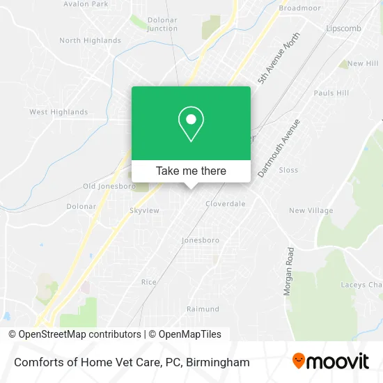 Mapa de Comforts of Home Vet Care, PC