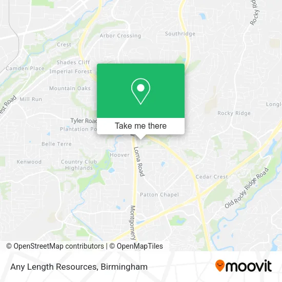 Any Length Resources map