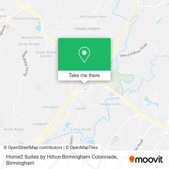 Mapa de Home2 Suites by Hilton-Birmingham Colonnade