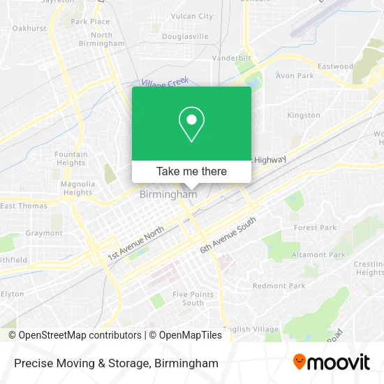 Mapa de Precise Moving & Storage