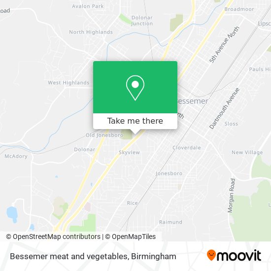 Bessemer meat and vegetables map