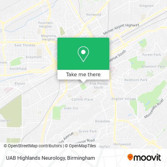 UAB Highlands Neurology map