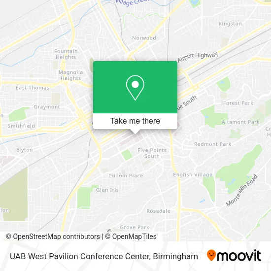 Mapa de UAB West Pavilion Conference Center