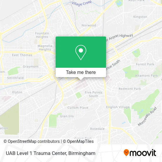 Mapa de UAB Level 1 Trauma Center