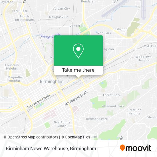 Mapa de Birminham News Warehouse