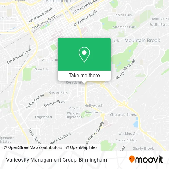 Varicosity Management Group map