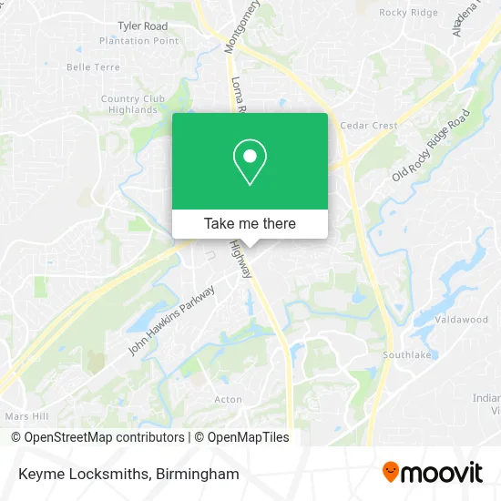 Keyme Locksmiths map