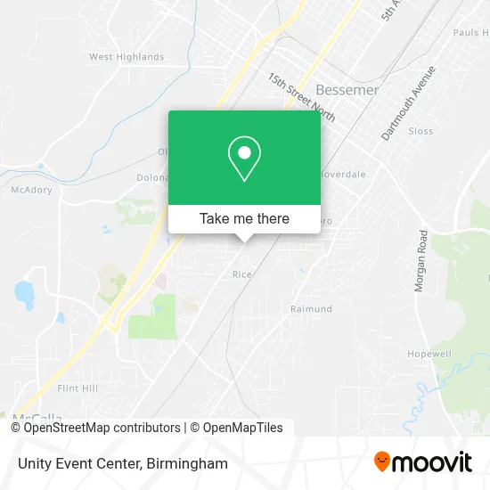 Unity Event Center map