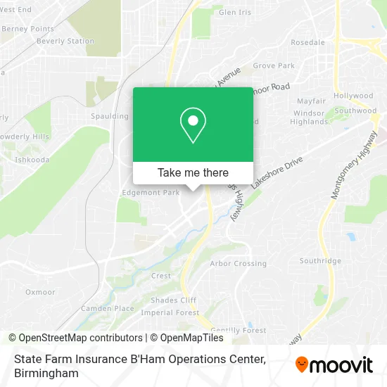 State Farm Insurance B'Ham Operations Center map