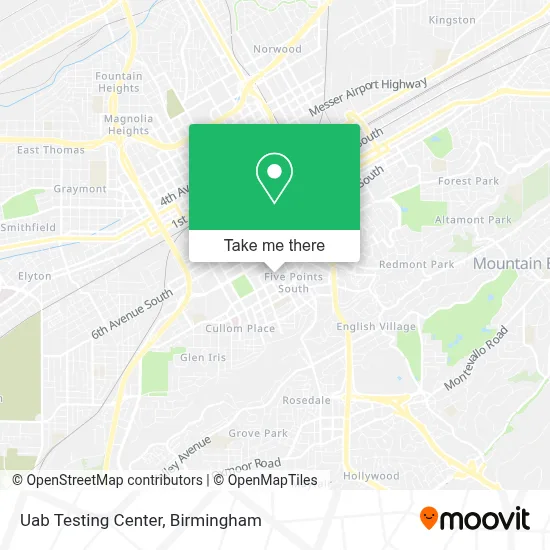 Uab Testing Center map