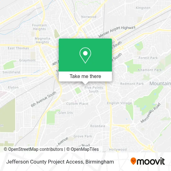 Jefferson County Project Access map
