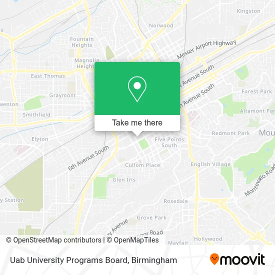 Uab University Programs Board map