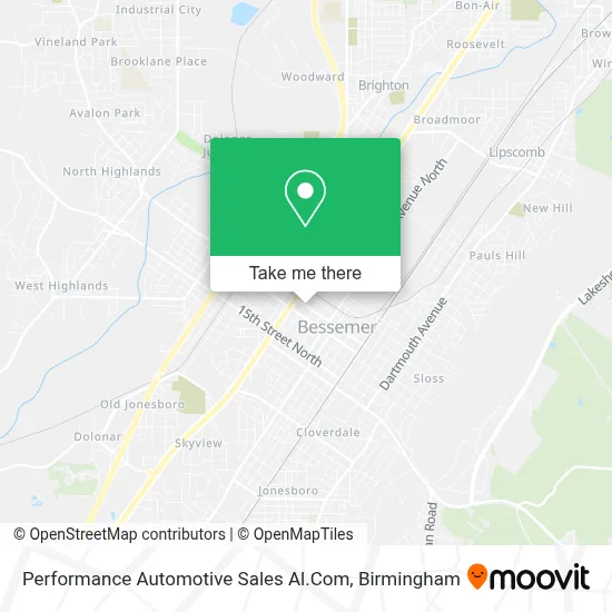 Performance Automotive Sales Al.Com map