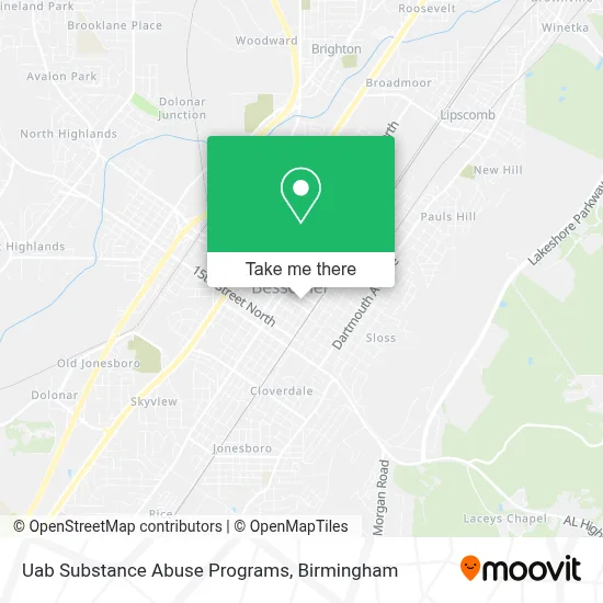 Uab Substance Abuse Programs map