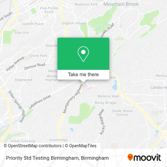 Priority Std Testing Birmingham map