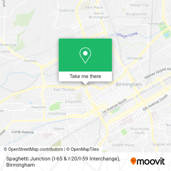 Spaghetti Junction (I-65 & I-20 / I-59 Interchange) map
