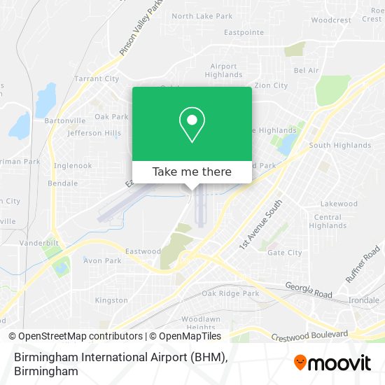 Birmingham International Airport (BHM) map