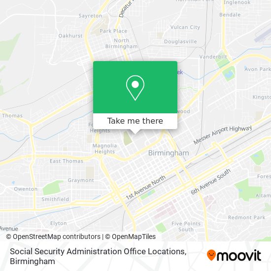 Mapa de Social Security Administration Office Locations