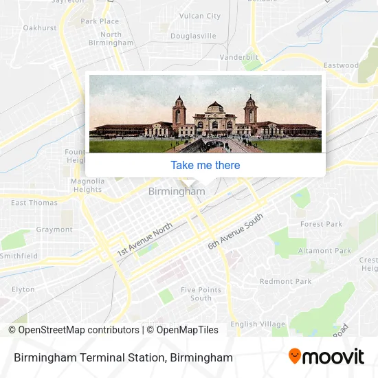 Birmingham Terminal Station map