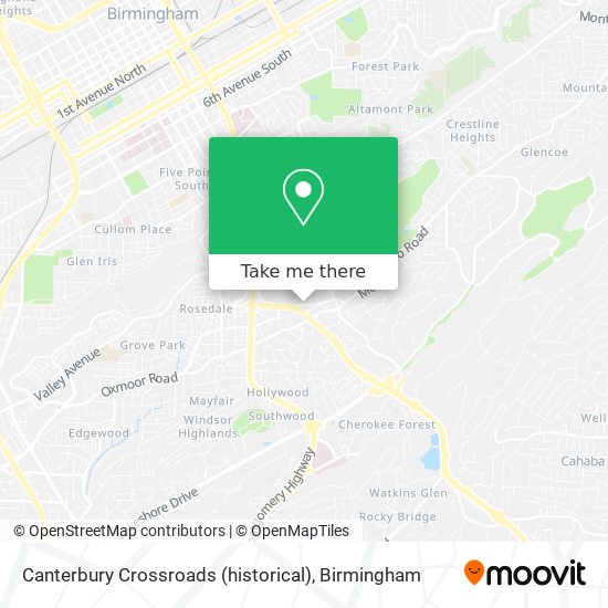 Canterbury Crossroads (historical) map