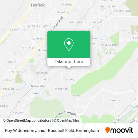 Roy W Johnson Junior Baseball Field map