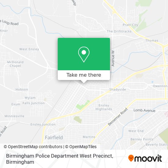 Birmingham Police Department West Precinct map