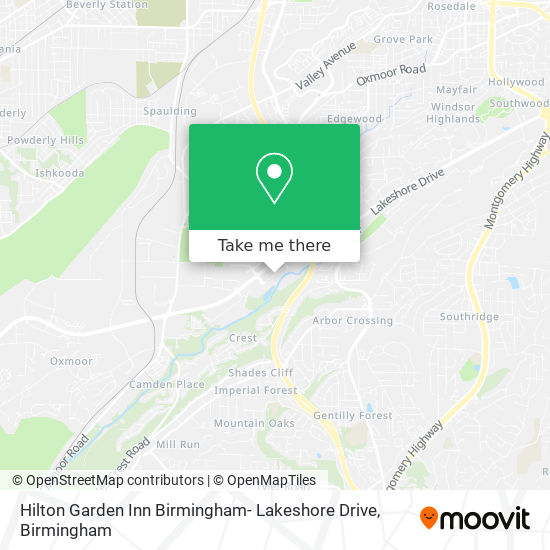 Hilton Garden Inn Birmingham- Lakeshore Drive map