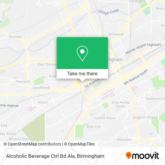 Mapa de Alcoholic Beverage Ctrl Bd Ala