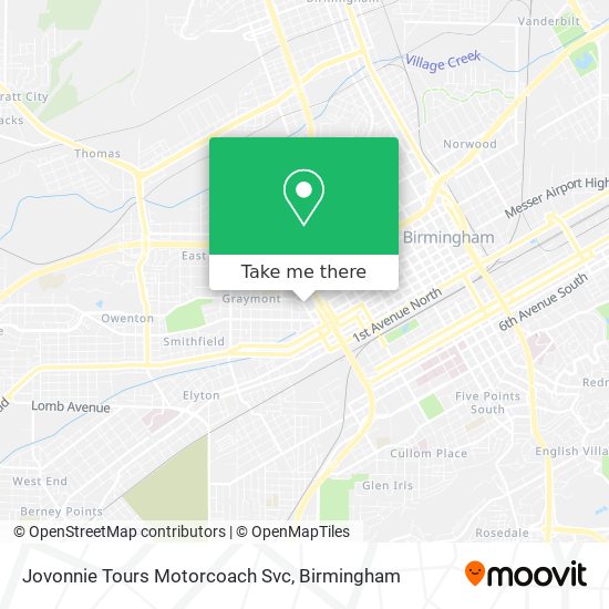 Jovonnie Tours Motorcoach Svc map