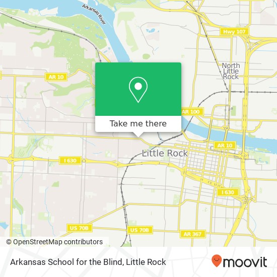 Mapa de Arkansas School for the Blind