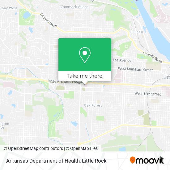 Mapa de Arkansas Department of Health