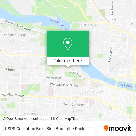 Mapa de USPS Collection Box - Blue Box