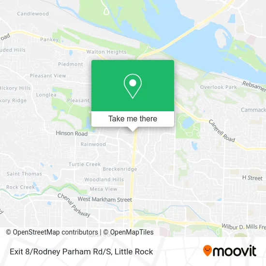 Exit 8/Rodney Parham Rd/S map