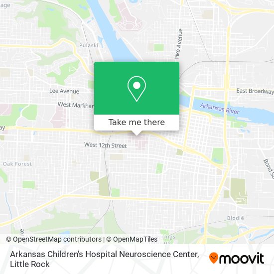 Mapa de Arkansas Children's Hospital Neuroscience Center