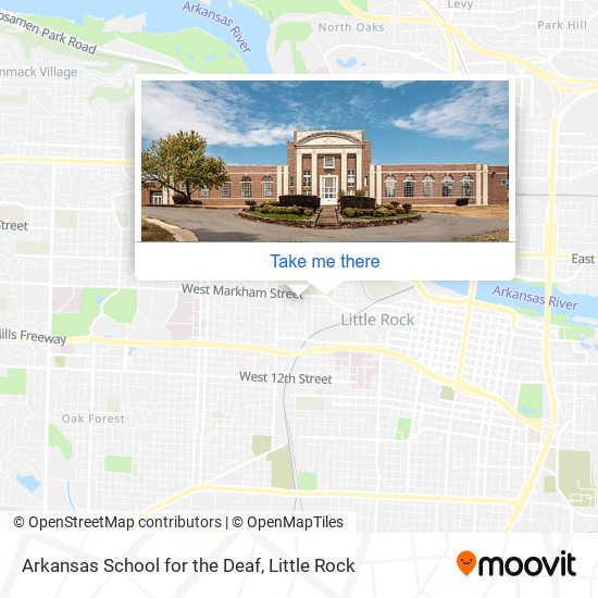 Mapa de Arkansas School for the Deaf