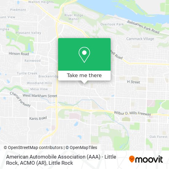 American Automobile Association (AAA) - Little Rock, ACMO (AR) map