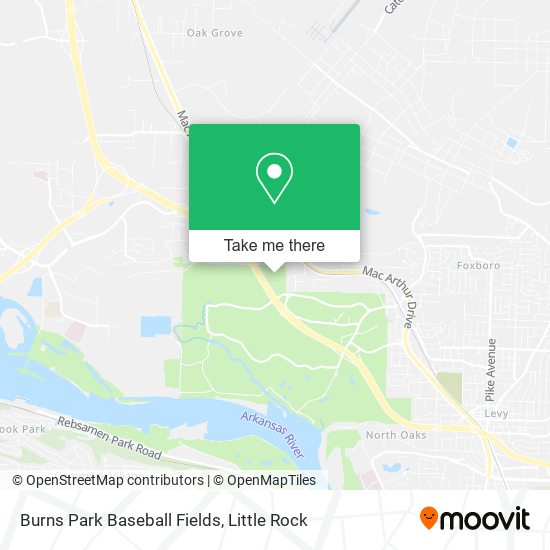 Burns Park Baseball Fields map