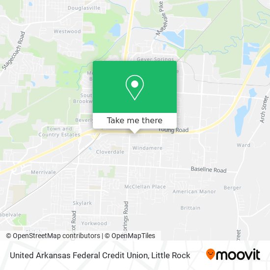 United Arkansas Federal Credit Union map