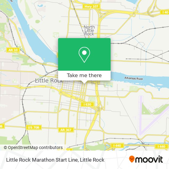 Little Rock Marathon Start Line map