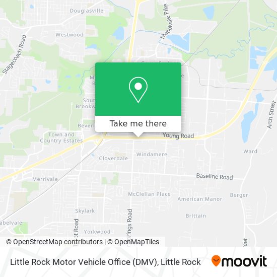 Little Rock Motor Vehicle Office (DMV) map